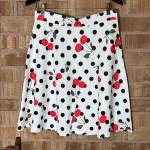Cherry Print Polka Dot Skirt